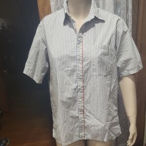 White & Blue Stripped Button Down Shirt From The Gap